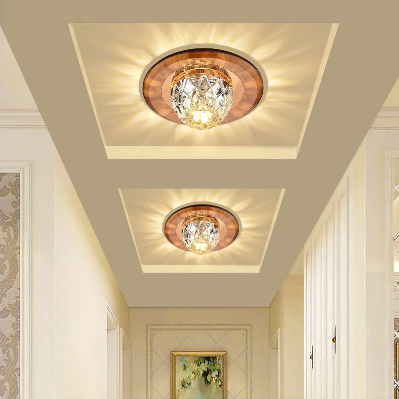 Contemporary Bowl Shade LED Flush Mount Crystal Entryway Flushmount Ceiling Lighting Clearhalo 'Ceiling Lights' 'Close To Ceiling Lights' 'Close to ceiling' 'Flush mount' Lighting' 2247566