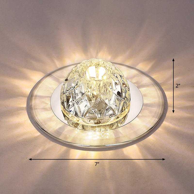 Contemporary Bowl Shade LED Flush Mount Crystal Entryway Flushmount Ceiling Lighting Clear Warm Clearhalo 'Ceiling Lights' 'Close To Ceiling Lights' 'Close to ceiling' 'Flush mount' Lighting' 2247570