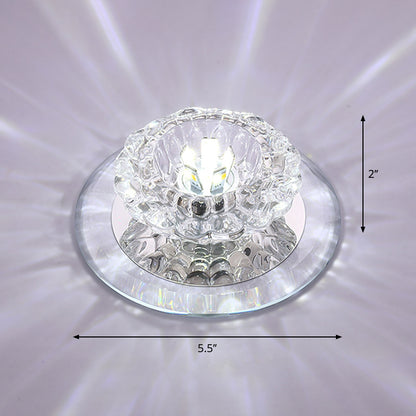 Flower Corridor LED Flush Mount Light Crystal Simplicity Flush Mount Ceiling Light Clear White Clearhalo 'Ceiling Lights' 'Close To Ceiling Lights' 'Close to ceiling' 'Flush mount' Lighting' 2247583