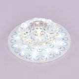 Floral Shade Crystal Flush Mount Lighting Minimalist Clear LED Flush Mount for Corridor Clear White Clearhalo 'Ceiling Lights' 'Close To Ceiling Lights' 'Close to ceiling' 'Flush mount' Lighting' 2247608