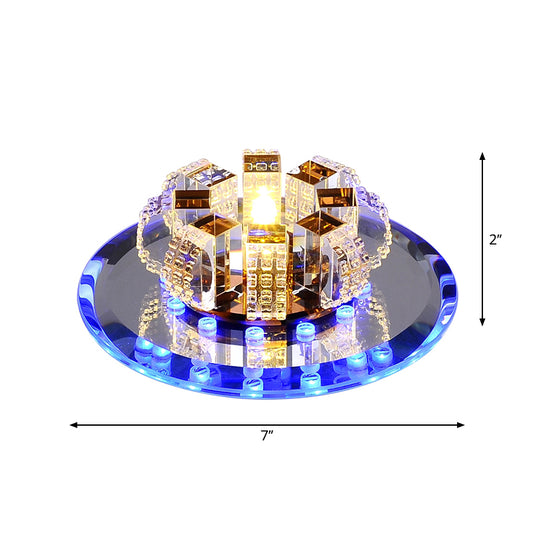 Flower-Like LED Flush Mount Modern Crystal Clear Flushmount Ceiling Light for Hallway Clearhalo 'Ceiling Lights' 'Close To Ceiling Lights' 'Close to ceiling' 'Flush mount' Lighting' 2247618