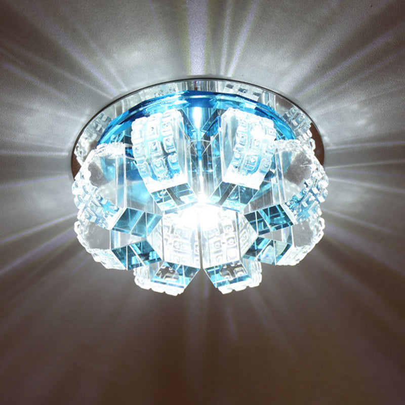 Simple Style Blossom LED Flush Mount Light Crystal Corridor Flush Mount Ceiling Light in Clear Clear White Clearhalo 'Ceiling Lights' 'Close To Ceiling Lights' 'Close to ceiling' 'Flush mount' Lighting' 2247629