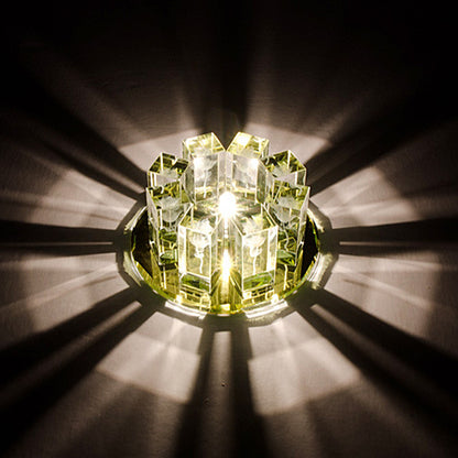 Blossom Shade Corridor Flush Mount Lighting Crystal Minimalist LED Flush Mount Fixture Gold Clearhalo 'Ceiling Lights' 'Close To Ceiling Lights' 'Close to ceiling' 'Flush mount' Lighting' 2247642