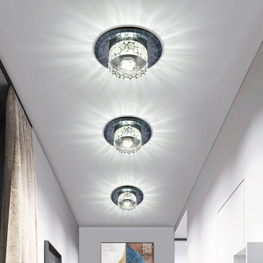 Circular LED Flush Mount Light Simplicity Crystal Corridor Flush Mount Ceiling Light Clearhalo 'Ceiling Lights' 'Close To Ceiling Lights' 'Close to ceiling' 'Flush mount' Lighting' 2247657