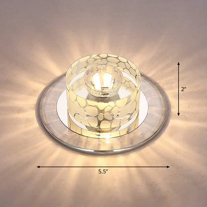 Circular LED Flush Mount Light Simplicity Crystal Corridor Flush Mount Ceiling Light Clear Warm Clearhalo 'Ceiling Lights' 'Close To Ceiling Lights' 'Close to ceiling' 'Flush mount' Lighting' 2247659