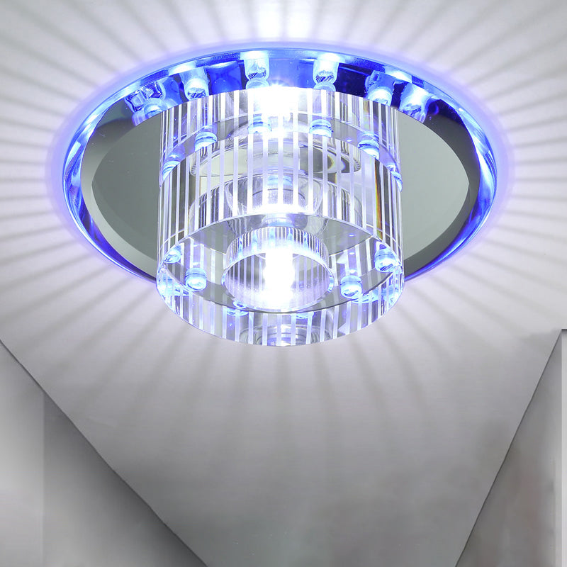 Round Corridor Flush Light K9 Crystal Modern Style LED Flush Ceiling Light Fixture in Clear Clearhalo 'Ceiling Lights' 'Close To Ceiling Lights' 'Close to ceiling' 'Flush mount' Lighting' 2247669