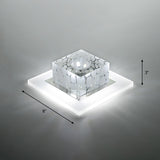 Simplicity Square LED Flush Mount Light Crystal Corridor Flush Mount Ceiling Light in Clear Clear 8" White Clearhalo 'Ceiling Lights' 'Close To Ceiling Lights' 'Close to ceiling' 'Flush mount' Lighting' 2247707