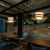Circle Ceiling Light Asian Style Bamboo 1��Bulb Wood Hanging Lighting for Tea Room Clearhalo 'Ceiling Lights' 'Pendant Lights' 'Pendants' Lighting' 2247920