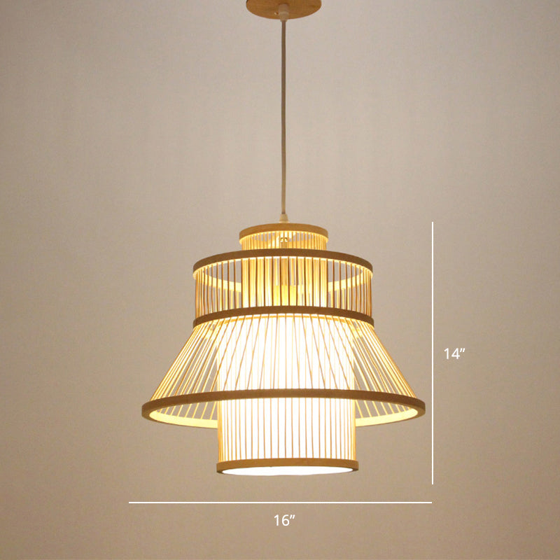 Minimalist Handcrafted Suspension Lighting Bamboo 1��Head Tea Room Pendant Ceiling Light in Wood Wood Q Clearhalo 'Ceiling Lights' 'Pendant Lights' 'Pendants' Lighting' 2247972_29a8d4c1-a02b-48ba-b040-2b66a3080023