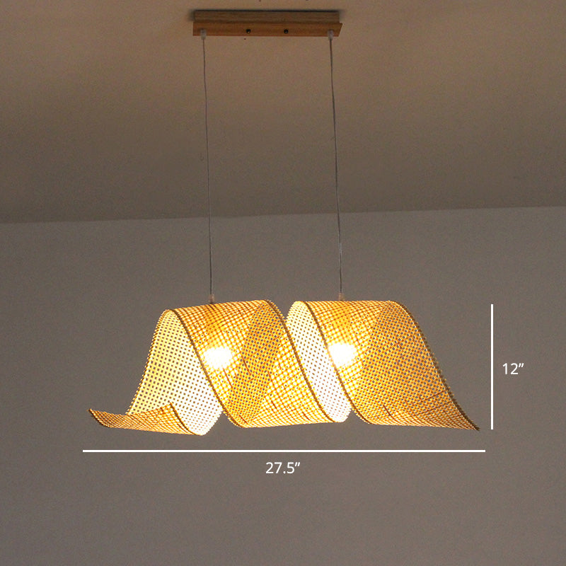 Minimalist Handcrafted Suspension Lighting Bamboo 1 Head Tea Room Pendant Ceiling Light in Wood Wood N Clearhalo 'Ceiling Lights' 'Lighting' 'Pendant Lights' 2247974_cd3b3473-5c84-4d1e-88f7-a50ea26b83d2