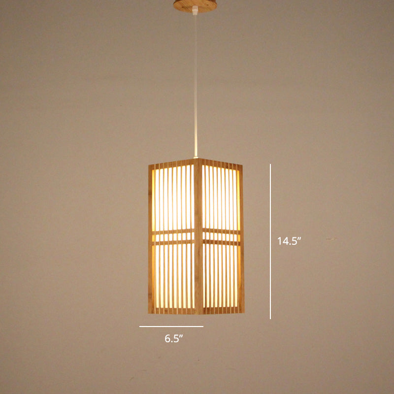 Minimalist Handcrafted Suspension Lighting Bamboo 1 Head Tea Room Pendant Ceiling Light in Wood Wood S Clearhalo 'Ceiling Lights' 'Lighting' 'Pendant Lights' 2247977_4e879779-a648-42dd-bc0c-9aefe967c0de
