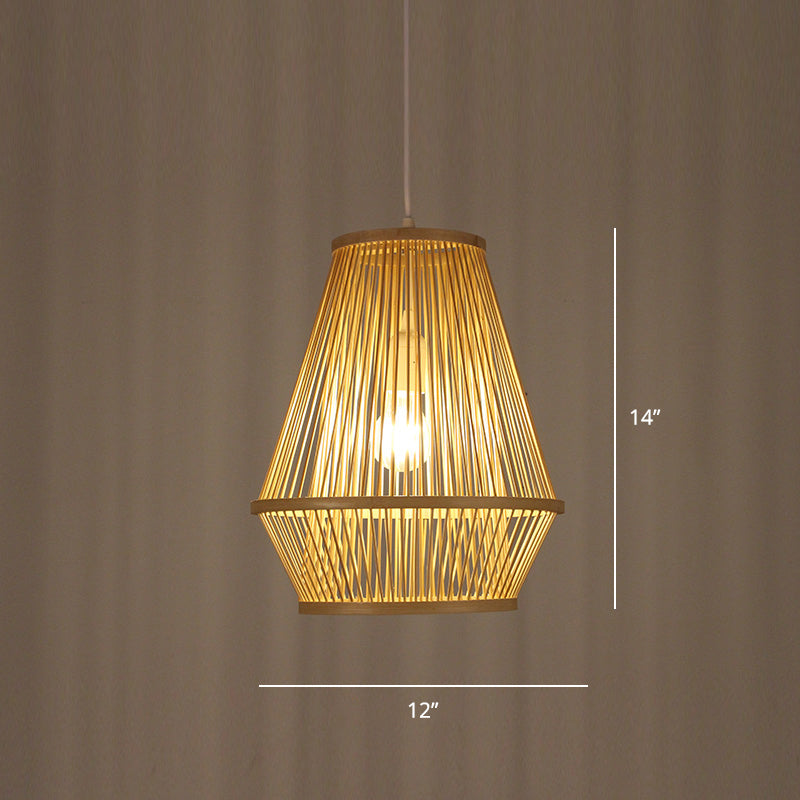 Minimalist Handcrafted Suspension Lighting Bamboo 1 Head Tea Room Pendant Ceiling Light in Wood Wood L Clearhalo 'Ceiling Lights' 'Lighting' 'Pendant Lights' 2247981_f845bedc-cfe1-49c7-8e18-eedf1618e979