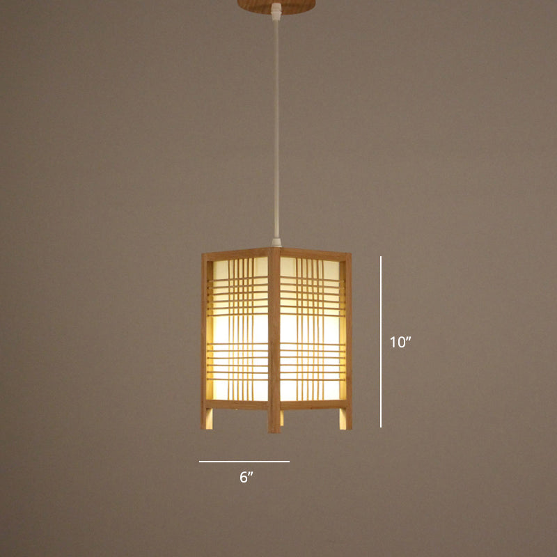 Minimalist Handcrafted Suspension Lighting Bamboo 1 Head Tea Room Pendant Ceiling Light in Wood Wood T Clearhalo 'Ceiling Lights' 'Lighting' 'Pendant Lights' 2247984_745c4996-bc05-442a-970c-e9fa54542aed