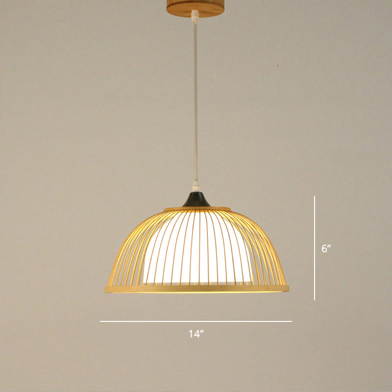 Minimalist Handcrafted Suspension Lighting Bamboo 1��Head Tea Room Pendant Ceiling Light in Wood Wood B Clearhalo 'Ceiling Lights' 'Pendant Lights' 'Pendants' Lighting' 2247988_5d4887ff-e94c-4150-8d54-310c497e8bea