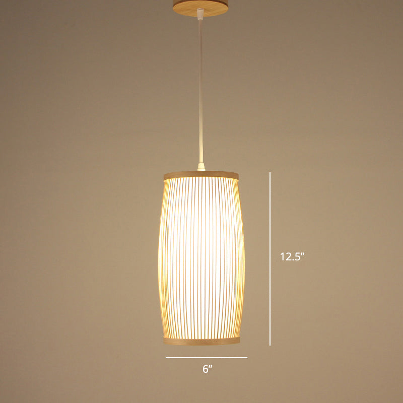 Minimalist Handcrafted Suspension Lighting Bamboo 1��Head Tea Room Pendant Ceiling Light in Wood Wood G Clearhalo 'Ceiling Lights' 'Pendant Lights' 'Pendants' Lighting' 2247989_8417b463-521f-4329-9092-5970a6ffc0cc