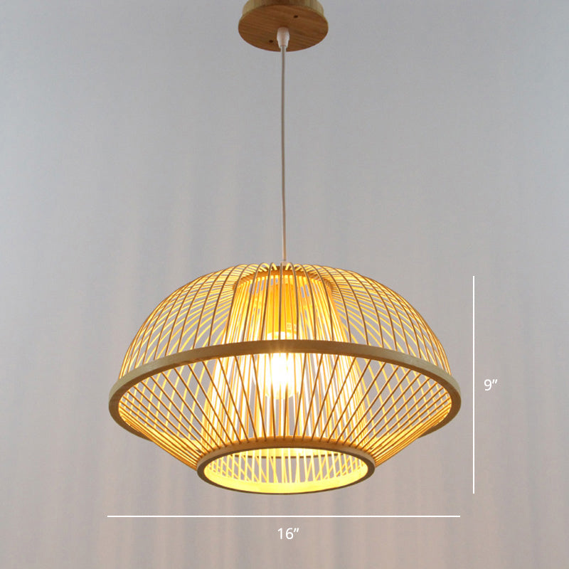 Minimalist Handcrafted Suspension Lighting Bamboo 1 Head Tea Room Pendant Ceiling Light in Wood Wood P Clearhalo 'Ceiling Lights' 'Lighting' 'Pendant Lights' 2247990_5fac9e2d-7c8e-4948-8a42-2b6eacb81ca1