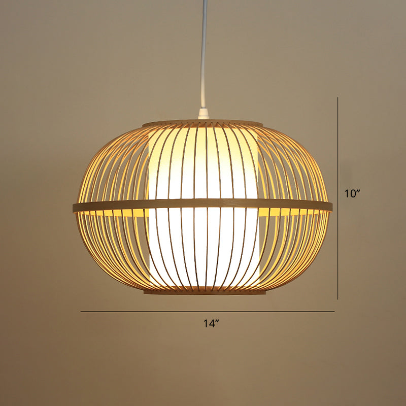 Handwoven Ceiling Light Modern Bamboo Single Restaurant Hanging Pendant Light in Wood Wood E Clearhalo 'Ceiling Lights' 'Pendant Lights' 'Pendants' Lighting' 2247994_1da1ff17-74cc-46fe-88b0-c91c9799a426