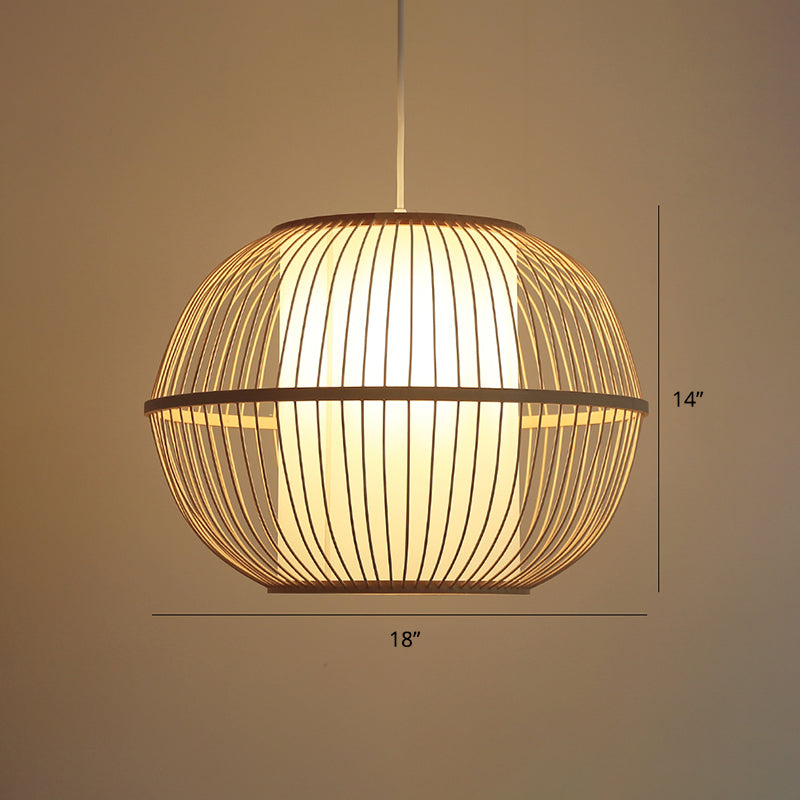 Handwoven Ceiling Light Modern Bamboo Single Restaurant Hanging Pendant Light in Wood Wood F Clearhalo 'Ceiling Lights' 'Pendant Lights' 'Pendants' Lighting' 2247997_82023c02-a444-4ccd-a101-9a66ec735dff