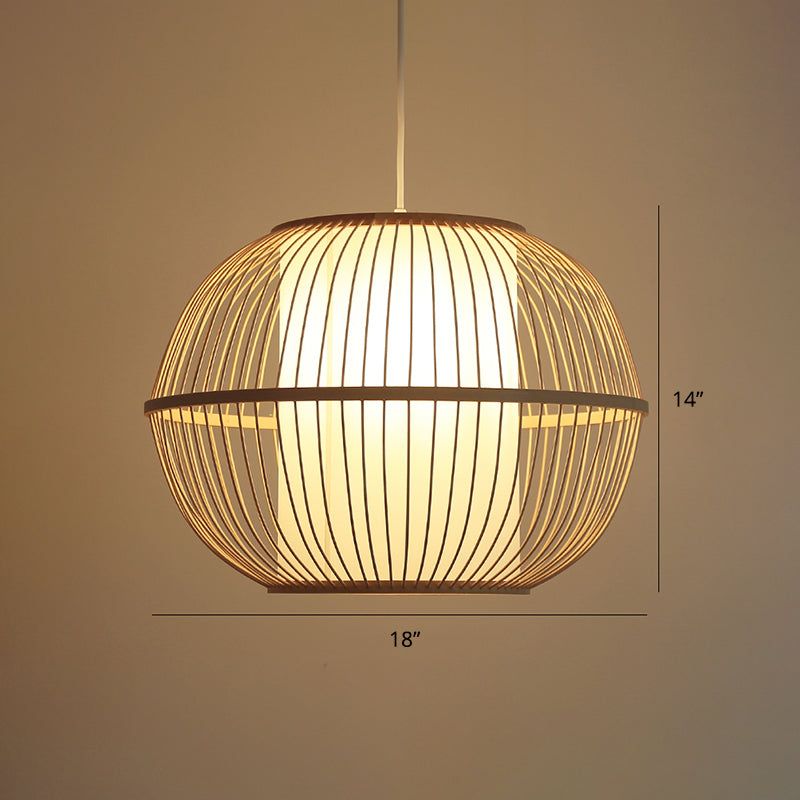 Handwoven Ceiling Light Modern Bamboo Single Restaurant Hanging Pendant Light in Wood Wood F Clearhalo 'Ceiling Lights' 'Pendant Lights' 'Pendants' Lighting' 2247997_82023c02-a444-4ccd-a101-9a66ec735dff