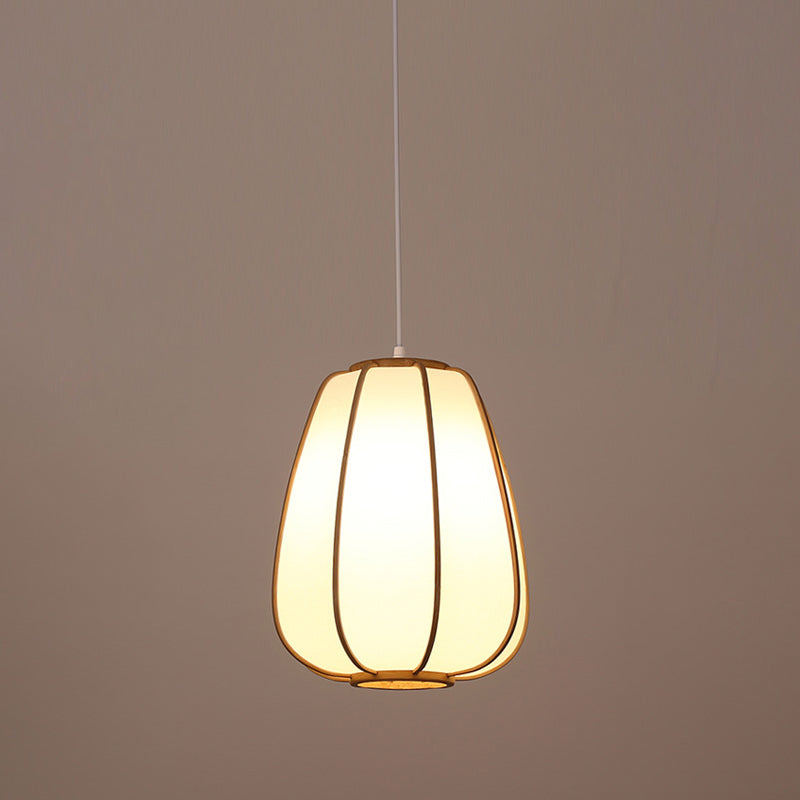 Handwoven Ceiling Light Modern Bamboo Single Restaurant Hanging Pendant Light in Wood Wood N Clearhalo 'Ceiling Lights' 'Pendant Lights' 'Pendants' Lighting' 2248000_a09e74a7-5900-4735-826f-f81a4904458d