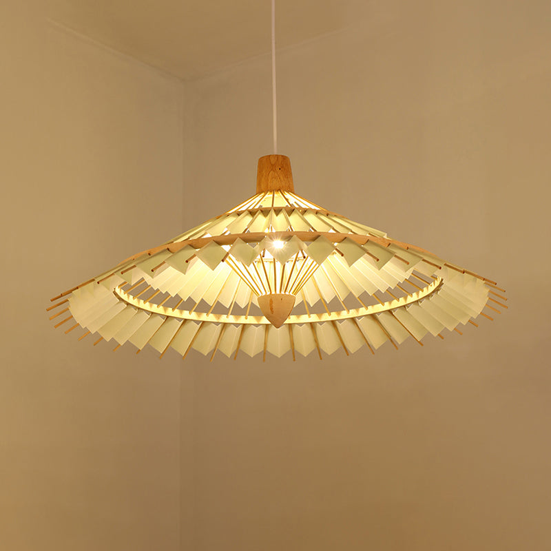 Bamboo Umbrella Ceiling Light Modern Single Hanging Pendant Lighting for Restaurant Yellow Clearhalo 'Ceiling Lights' 'Pendant Lights' 'Pendants' Lighting' 2248106_3b1d1a09-0569-4f6b-b208-3b55eb788aac