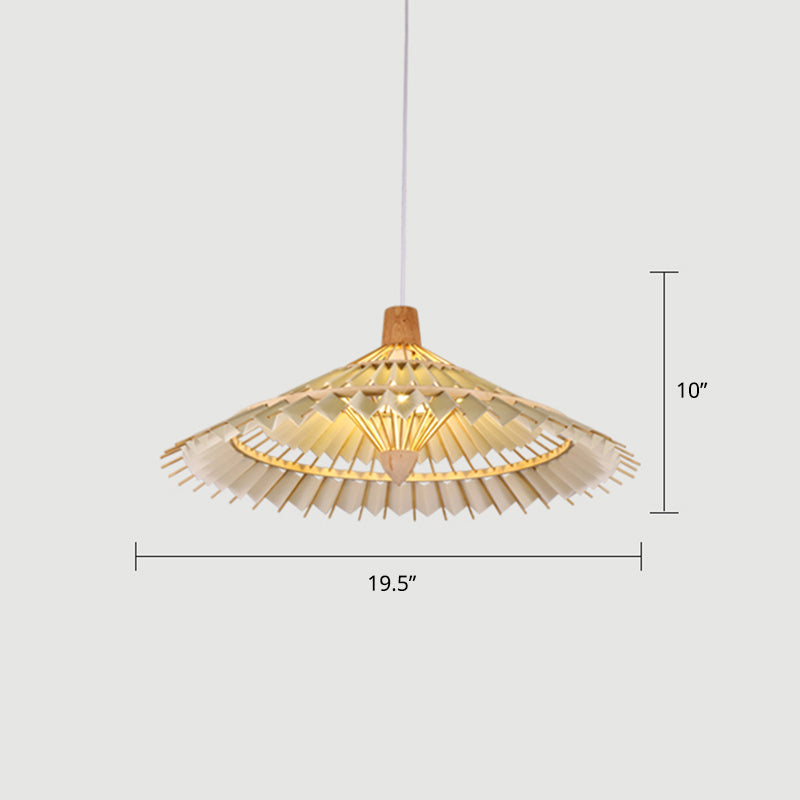 Bamboo Umbrella Ceiling Light Modern Single Hanging Pendant Lighting for Restaurant Yellow 19.5" Clearhalo 'Ceiling Lights' 'Pendant Lights' 'Pendants' Lighting' 2248108_4602c220-4b7f-4c79-8c9b-ff7b25322670