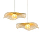 Lotus Leaf Ceiling Lighting Asian Style Bamboo 1 Bulb Wood Hanging Light for Restaurant Clearhalo 'Ceiling Lights' 'Lighting' 'Pendant Lights' 2248178_08a67e1f-e049-4666-869a-dd0fdd6d065c