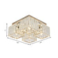 Crystal Square/Rectangle Flush Light Simplicity 4/6 Heads Chrome Ceiling Mount Light Fixture for Living Room Clearhalo 'Ceiling Lights' 'Close To Ceiling Lights' 'Close to ceiling' 'Flush mount' Lighting' 224822