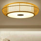 Handwoven Bamboo Curved Drum Flush Light Asian Style 1 Bulb Flush Ceiling Light Fixture Wood Clearhalo 'Ceiling Lights' 'Close To Ceiling Lights' 'Lighting' 2248339_b2fd14f4-ffcf-43ee-b4c7-7db503ad1318