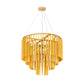 Tiered Chandelier Pendant Light Contemporary Bamboo 4 Heads Yellow Hanging Lighting for Restaurant Clearhalo 'Ceiling Lights' 'Chandeliers' Lighting' options 2248386