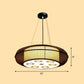 Simplicity Rounded Drum Chandelier Lighting Bamboo Restaurant Pendant Light Fixture Coffee 32" Clearhalo 'Ceiling Lights' 'Chandeliers' Lighting' options 2248401_826ac635-5eba-4dd5-919c-308d4e5516d8