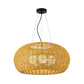 Rattan Curved Drum Ceiling Lighting South-east Asia 3 Heads Chandelier Light Fixture Clearhalo 'Ceiling Lights' 'Chandeliers' Lighting' options 2248431