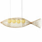 Contemporary Fish Chandelier Pendant Light Bamboo Tea Room Hanging Lighting in Wood Clearhalo 'Ceiling Lights' 'Chandeliers' Lighting' options 2248483