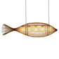 Handcrafted Fish Tea Room Chandelier Lighting Bamboo Minimalist Pendant Light in Wood Clearhalo 'Ceiling Lights' 'Chandeliers' Lighting' options 2248498