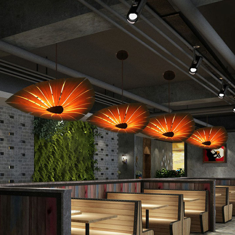 Triangular Suspension Light South-east Asia Wood Restaurant Chandelier Lighting Fixture Clearhalo 'Ceiling Lights' 'Chandeliers' Lighting' options 2248522