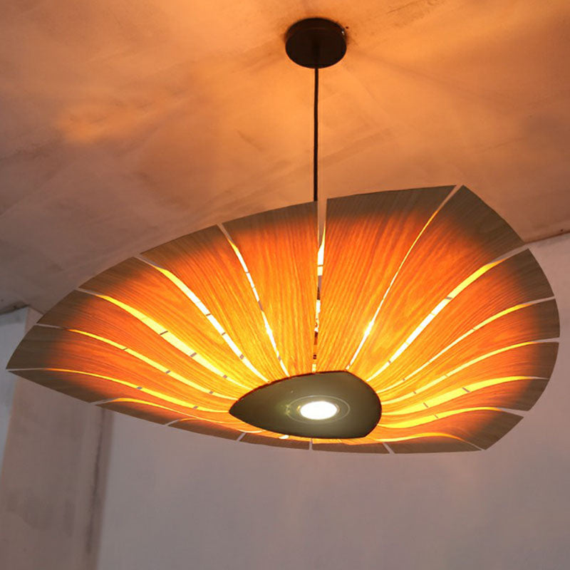 Triangular Suspension Light South-east Asia Wood Restaurant Chandelier Lighting Fixture 4 39.5" Clearhalo 'Ceiling Lights' 'Chandeliers' Lighting' options 2248523_f7dbacb6-fdfa-4f60-9c33-4a85f9d5607e