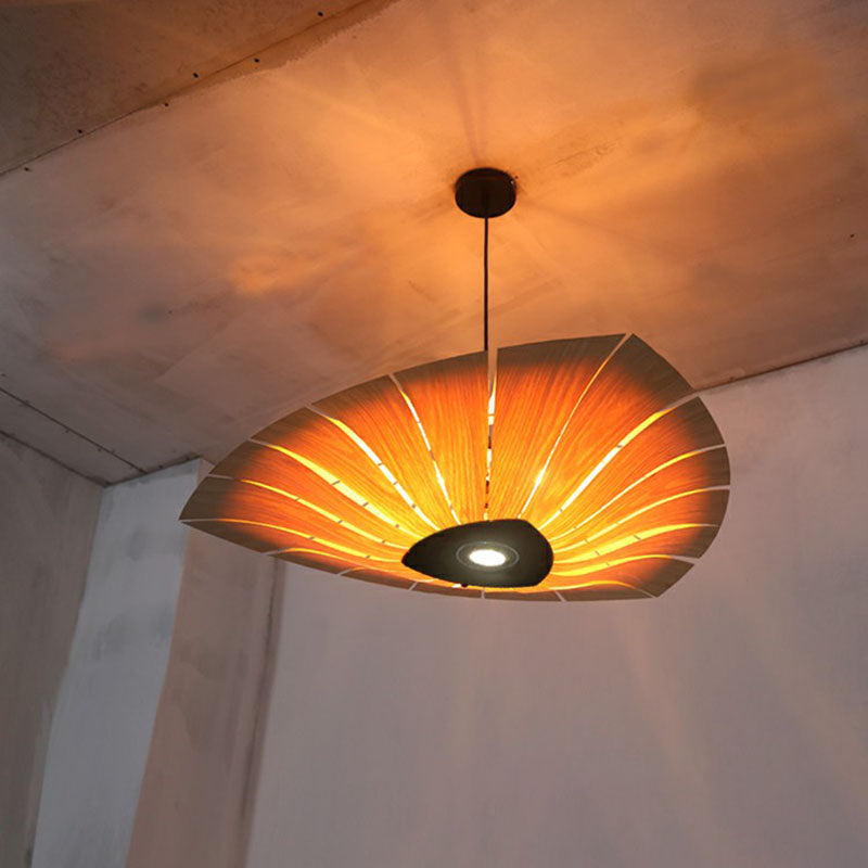 Triangular Suspension Light South-east Asia Wood Restaurant Chandelier Lighting Fixture 4 23.5" Clearhalo 'Ceiling Lights' 'Chandeliers' Lighting' options 2248530_de56f331-8809-49f8-90a7-3f306433bf96