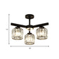 Cylindrical Crystal Semi Flush Light Modern 3/6/8-Head Black Ceiling Lamp for Living Room Clearhalo 'Ceiling Lights' 'Close To Ceiling Lights' 'Close to ceiling' 'Semi-flushmount' Lighting' 224858