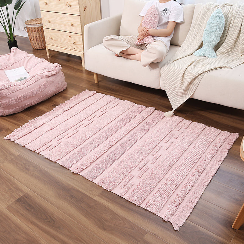 Multicolored Stripe Rug Cotton Western Area Rug Washable Stain-Resistant Easy Care Carpet for Bedroom Clearhalo 'Area Rug' 'Bohemian' 'Rugs' Rug' 2250042