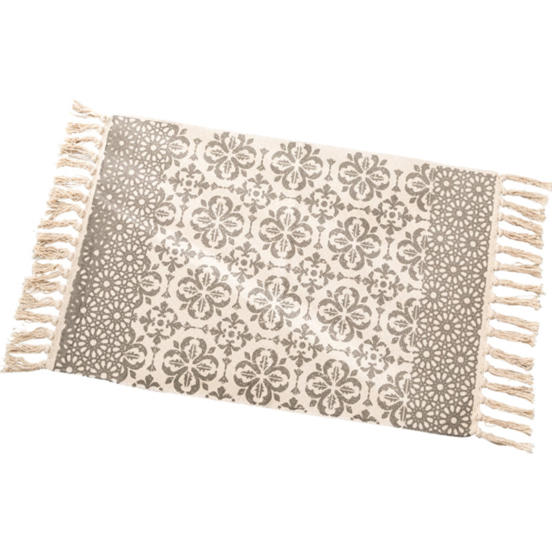 Ethnic Geometric Pattern Rug Multi-Color Cotton Blend Area Carpet Machine Washable Handwoven Rug with Tassel for Room Clearhalo 'Area Rug' 'Rugs' 'Southwestern' Rug' 2250056