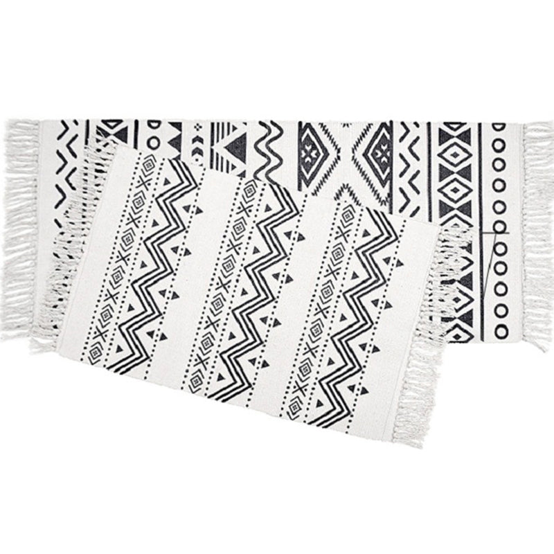 Casual Multicolor Western Rug Cotton Blend Geometric Area Rug Machine Washable Woven Carpet with Tassel for Living Room Clearhalo 'Area Rug' 'Rugs' 'Southwestern' Rug' 2250087