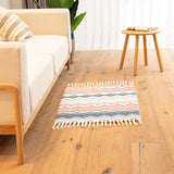 Multicolor Nordic Rug Cotton Blend Geometric Printed Carpet Stain-Resistant Washable Indoor Rug with Tassel for Room Light Orange 2' x 2'11" Clearhalo 'Area Rug' 'Rugs' 'Southwestern' Rug' 2250121