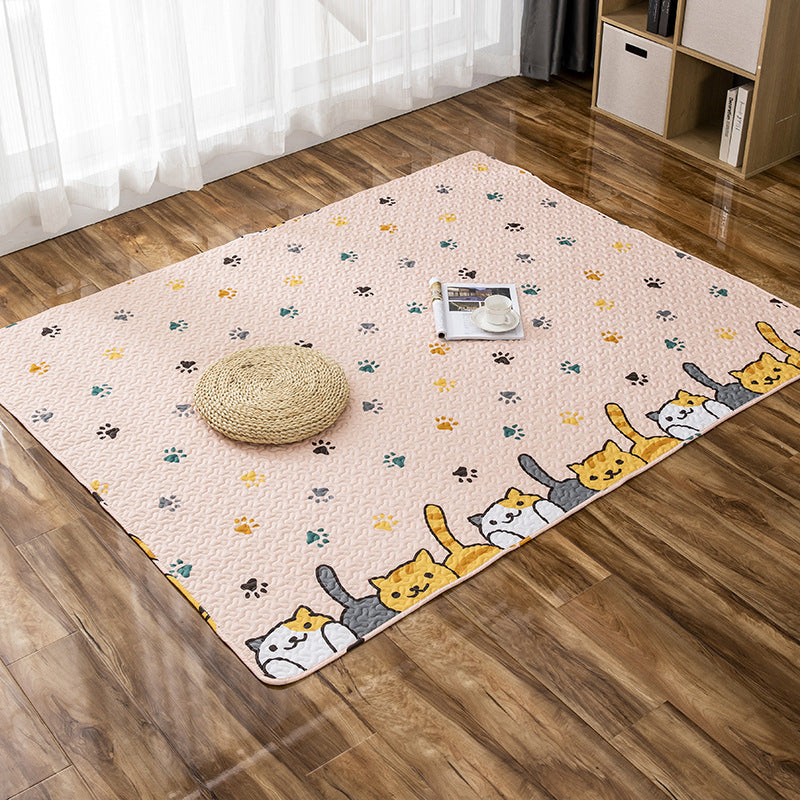 Comfort Childrens Room Rug Multi-Color Cartoon Rug Cotton Blend Pet Friendly Easy Care Carpet Pink Clearhalo 'Area Rug' 'Rug' 2250144
