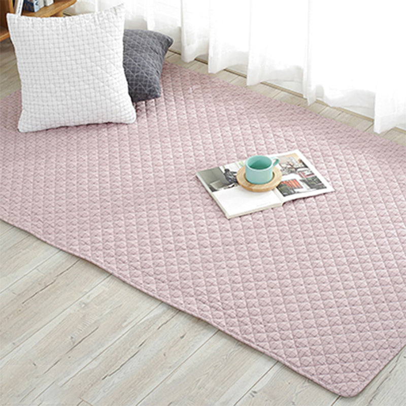 Multi Color Simple Rug Cotton Striped Area Carpet Non-Slip Backing Machine Washable Rug for Bedroom Pink Clearhalo 'Area Rug' 'Modern' 'Rugs' Rug' 2250182