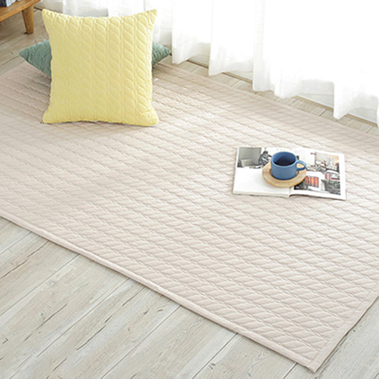 Multi Color Simple Rug Cotton Striped Area Carpet Non-Slip Backing Machine Washable Rug for Bedroom Beige Clearhalo 'Area Rug' 'Modern' 'Rugs' Rug' 2250183