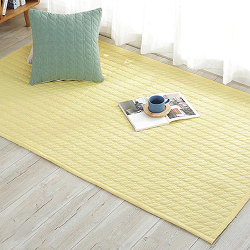 Multi Color Simple Rug Cotton Striped Area Carpet Non-Slip Backing Machine Washable Rug for Bedroom Yellow Clearhalo 'Area Rug' 'Modern' 'Rugs' Rug' 2250185