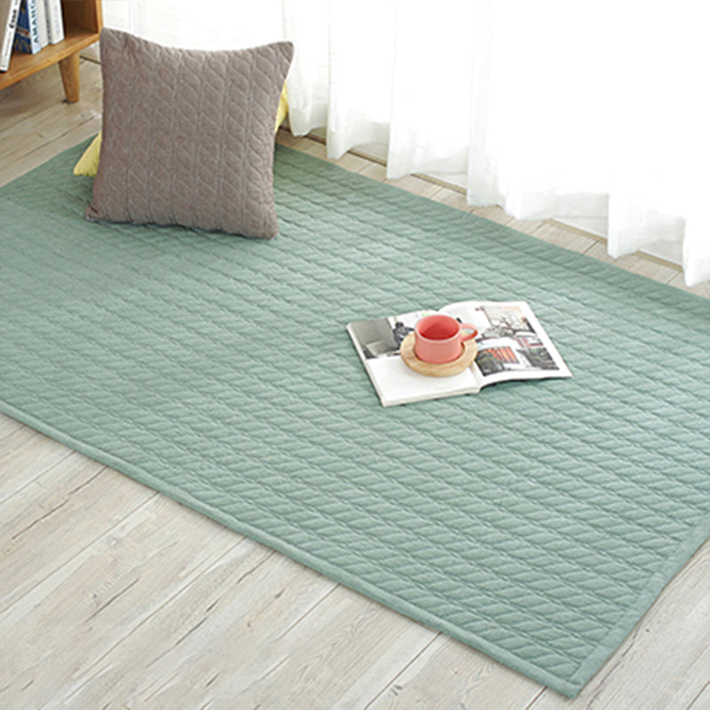 Multi Color Simple Rug Cotton Striped Area Carpet Non-Slip Backing Machine Washable Rug for Bedroom Lake Green Clearhalo 'Area Rug' 'Modern' 'Rugs' Rug' 2250194
