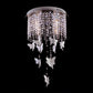 16"/19.5"/23.5" W Silver Round Flush Ceiling Light Modernist 5/8/10 Lights Cascading Glass Crystal Shaded Flushmount Lighting Clearhalo 'Ceiling Lights' 'Modern Pendants' 'Modern' 'Pendant Lights' 'Pendants' Lighting' 225020