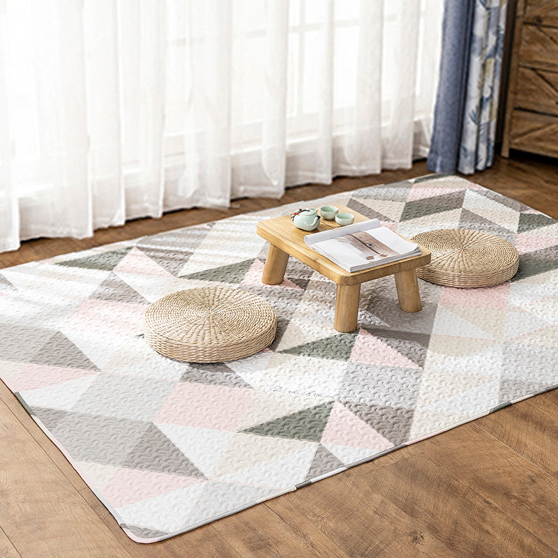 Multi Color Relaxing Rug Cotton Geometric Print Area Rug Non-Slip Backing Machine Washable Rug for Bedroom Clearhalo 'Area Rug' 'Modern' 'Rugs' Rug' 2250219