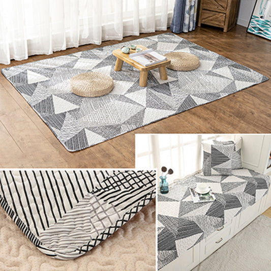Multi Color Relaxing Rug Cotton Geometric Print Area Rug Non-Slip Backing Machine Washable Rug for Bedroom Grey Clearhalo 'Area Rug' 'Modern' 'Rugs' Rug' 2250220